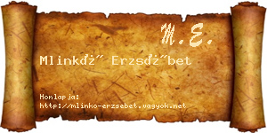 Mlinkó Erzsébet névjegykártya