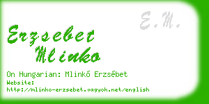 erzsebet mlinko business card