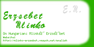 erzsebet mlinko business card